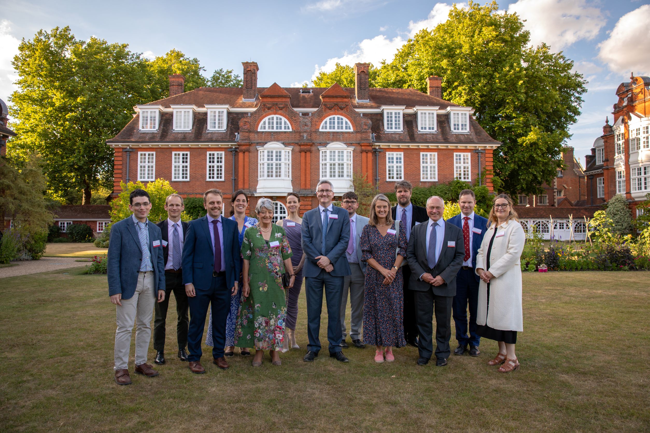 2022 Pilkington Prize winners standing in gardens of Newnham College. Image credit: Lloyd Mann/University of Cambridge